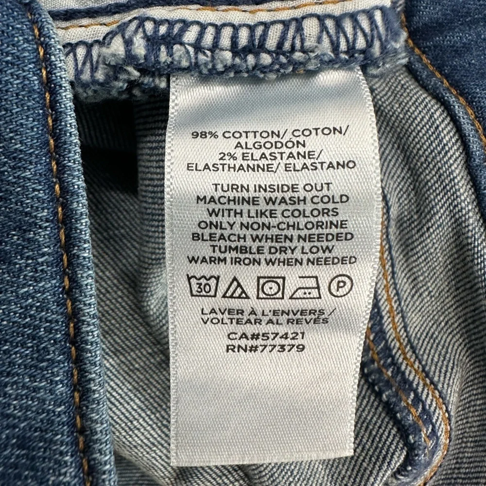Ann Taylor Factory The 4.5 Inch Denim Shorts Mid Rise Classic Blue Jean Size 10